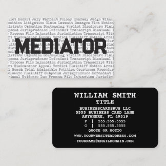Mediator Legal Words Business Card
