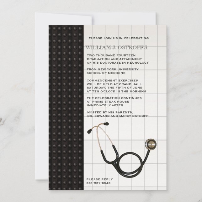 Medic Medical Graduation Invitation (Front)