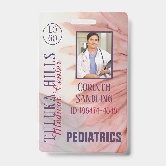 Medica Photo ID Pretty in Pink Inks Badge (Front)