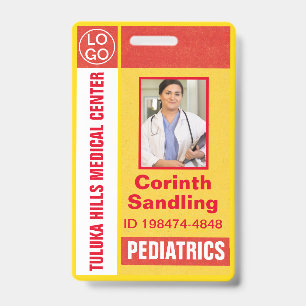 Medica Photo ID Retro Orange and Yellow Badge