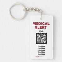 *~* Medical Alert AP38 QR ICE Acrylic Keychain