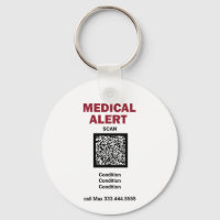 *~* Medical Alert AP38 QR ICE Keychain