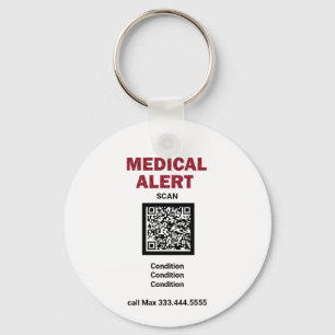 *~* Medical Alert AP38 QR ICE Keychain