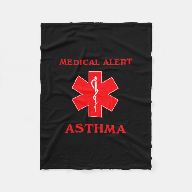 Medical alert asthma  fleece blanket (Front)