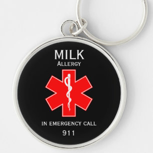 Medical Alert ID Medical Milk Allergy Key Ring