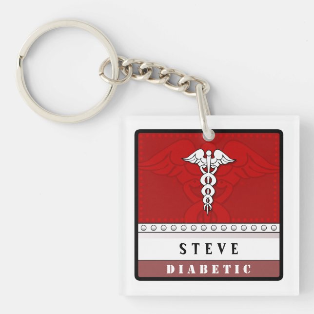 Medical Alert Keychain - Customised (Front)