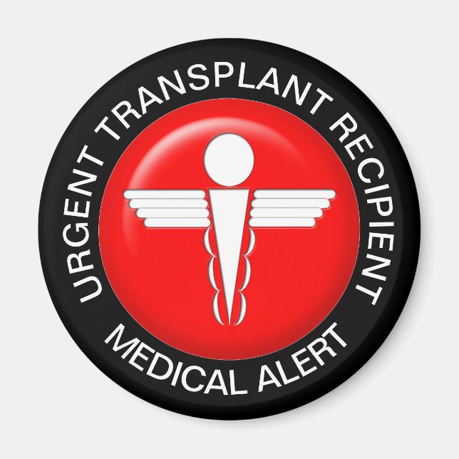 Medical Alert Magnet - Transplant Recipient (Front)