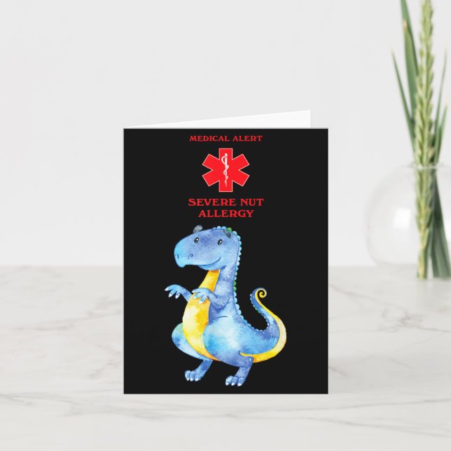 Medical Alert Severe Nut Allergy Awareness With Card (Front)