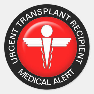 Medical Alert Stickets - Transplant Recipient Classic Round Sticker