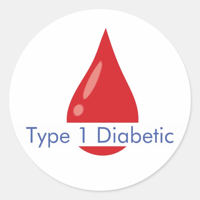 Medical Alert - Type 1 Diabetic Classic Round Sticker (Front)