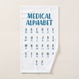 Medical Alphabet Hand Towel