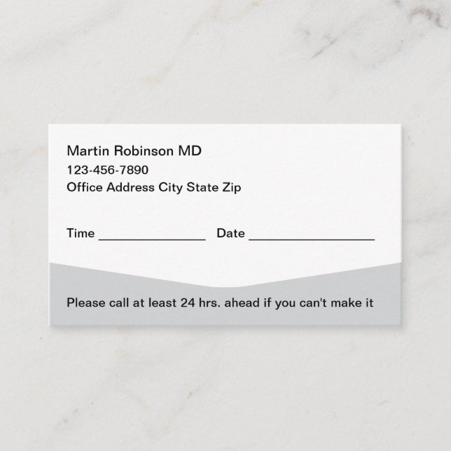 Medical Appointment Business Card Combination (Front)