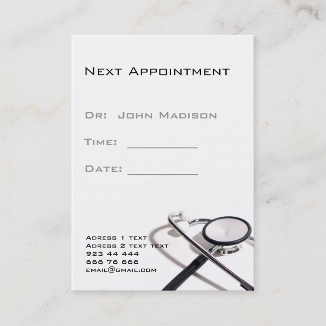 Medical appointment  Card (Front)