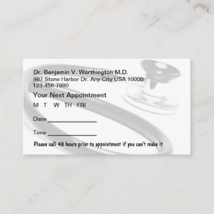 Medical Appointment Cards