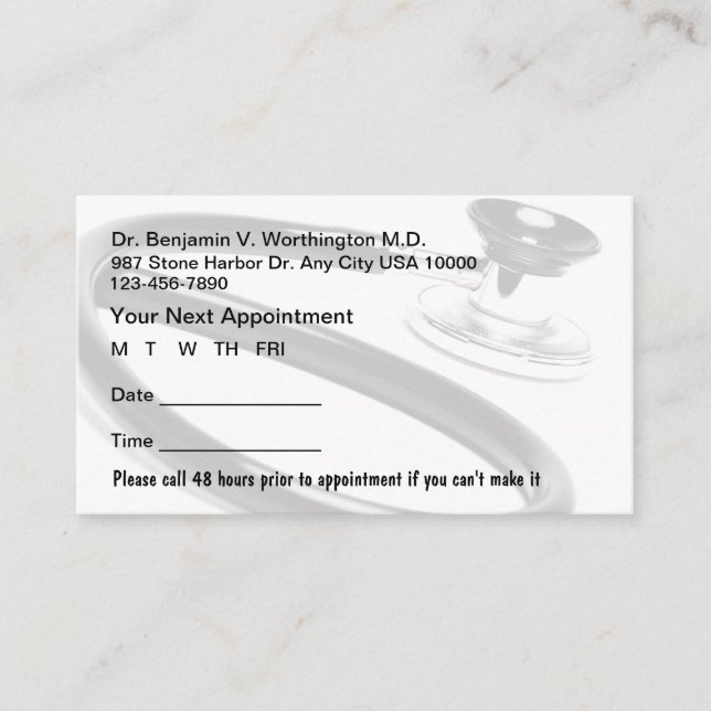Medical Appointment Cards (Front)