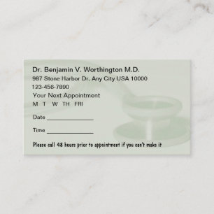 Medical Appointment Cards