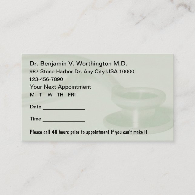 Medical Appointment Cards (Front)