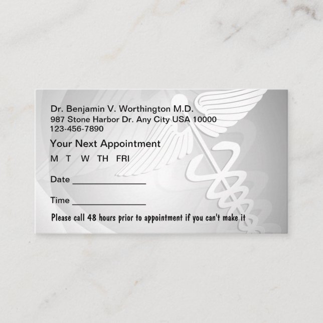 Medical Appointment Cards (Front)