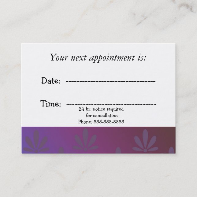 Medical Appointment Modern Floral Card (Front)