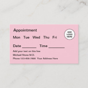 Medical Appointment Reminder Business Card