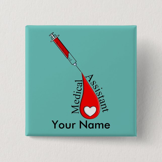 Medical Assistant Blood Drop Art 15 Cm Square Badge (Front)