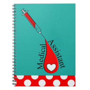 Medical Assistant Blood Drop Art Spiral Notebook