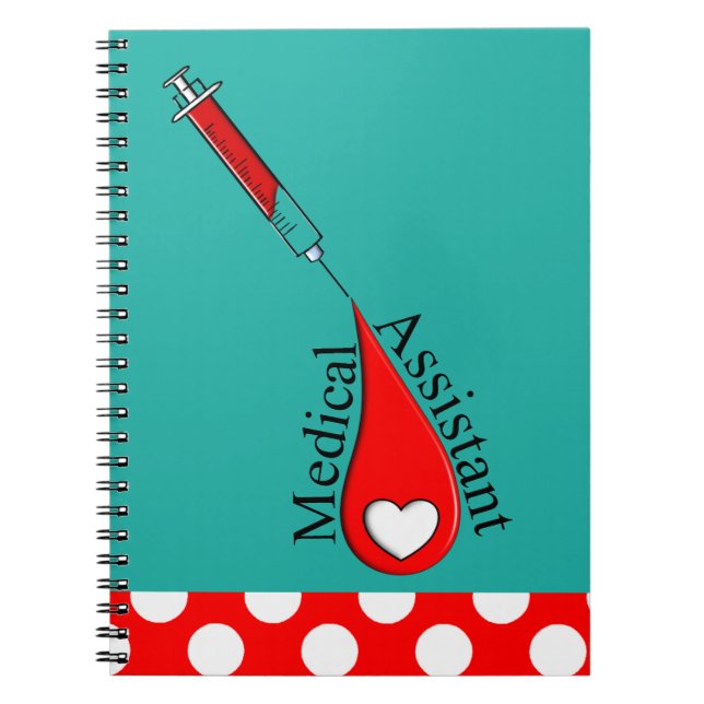 Medical Assistant Blood Drop Art Spiral Notebook (Front)