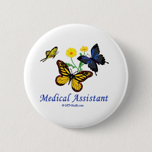 Medical Assistant Butterfly 6 Cm Round Badge (Front)