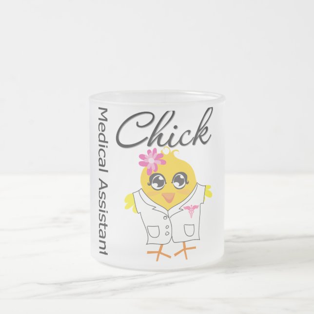 Medical Assistant Chick v2 Frosted Glass Coffee Mug (Center)