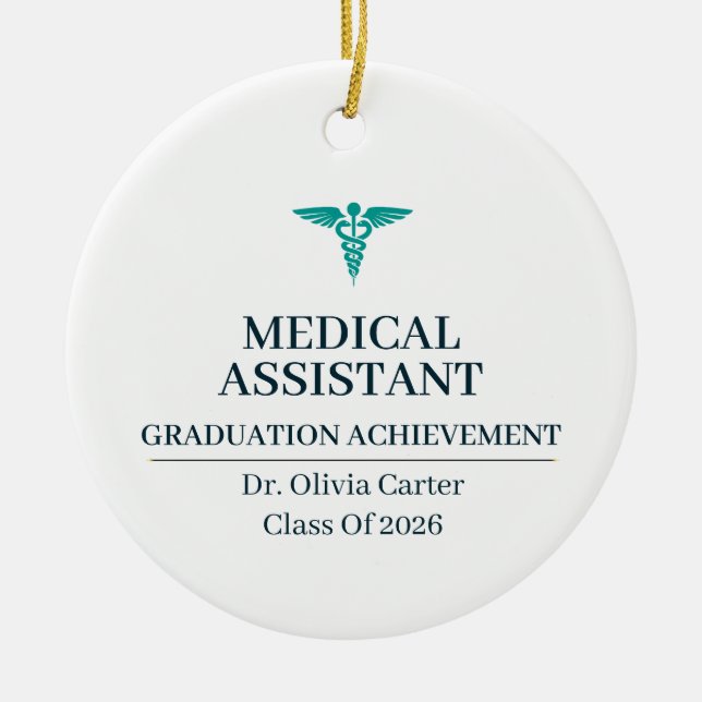 Medical Assistant Custom Name Since Year Ceramic Tree Decoration (Front)