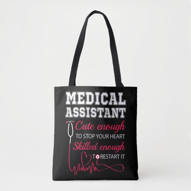 Medical Assistant Cute Nurse Stop Heart Male Femal Tote Bag (Front)