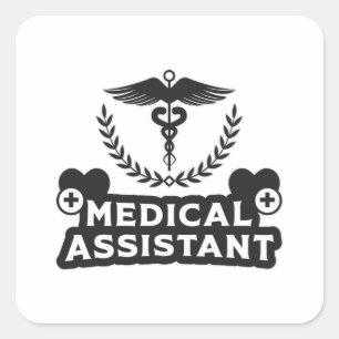 Medical Assistant Doctor Nurse Hospital Funny Square Sticker