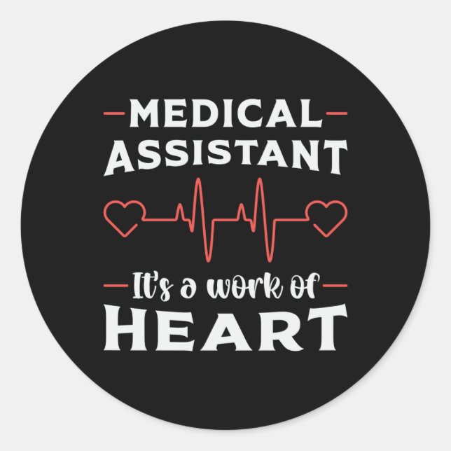 Medical Assistant Heart Doctor Medicine Nurse Classic Round Sticker (Front)