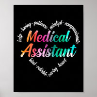 Medical Assistant Heart Word Cloud Watercolor