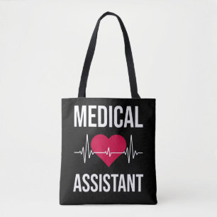 Medical Assistant Heartbeat Nursing Heart Hospital Tote Bag