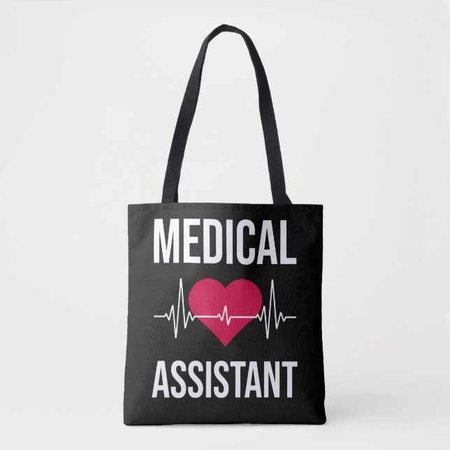 Medical Assistant Heartbeat Nursing Heart Hospital Tote Bag (Front)