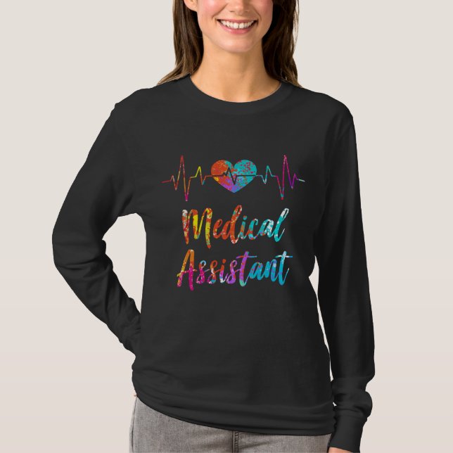 Medical Assistant Heartbeat Nursing Hospital Heart T-Shirt (Front)