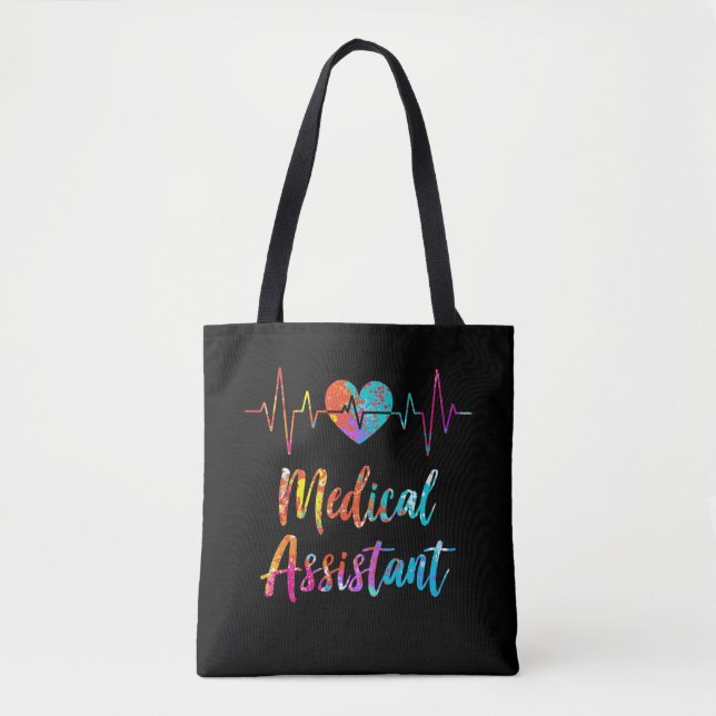 Medical Assistant Heartbeat Nursing Hospital Heart Tote Bag (Front)