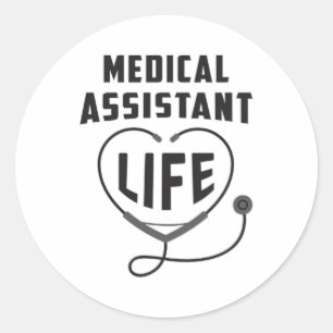 Medical Assistant Life Doctor Medicine Hospital Classic Round Sticker