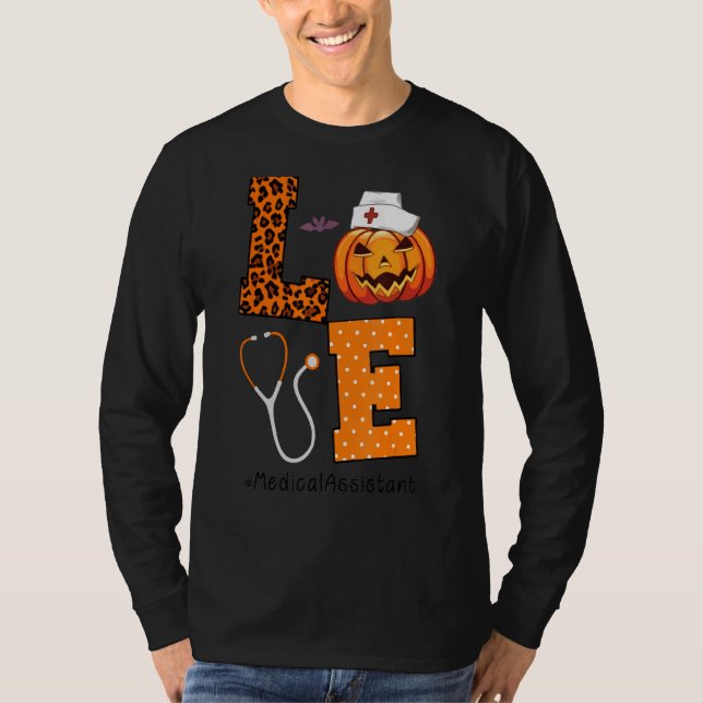 Medical Assistant Love Halloween Nursing Pumpkin S T-Shirt (Front)