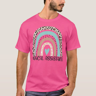 Medical Assistant Ma Nurse Nursing Leopard Rainbow T-Shirt