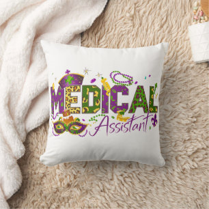 Medical Assistant - Mardi Gras Cushion
