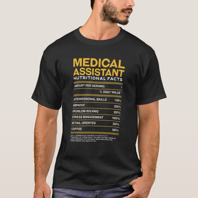 Medical Assistant Nutrition Facts Cma T-Shirt (Front)