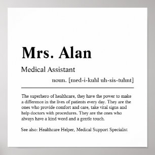 Medical Assistant Personalised Gift Poster