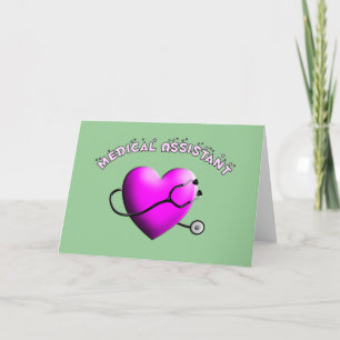 Medical Assistant PINK HEART Design Gifts Card