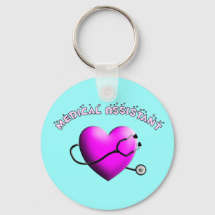 Medical Assistant PINK HEART Design Gifts Key Ring