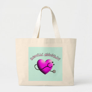 Medical Assistant PINK HEART Design Gifts Large Tote Bag