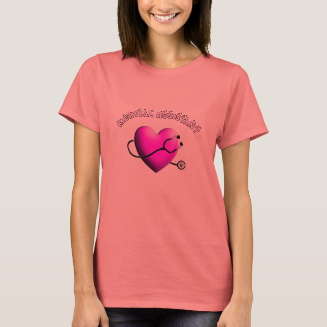 Medical Assistant PINK HEART Design Gifts T-Shirt (Front)