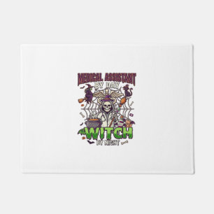 Medical Assistant Witch Skeleton Syringe Cauldron  Doormat
