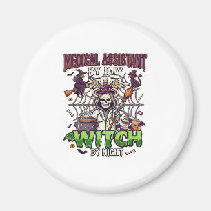 Medical Assistant Witch Skeleton Syringe Cauldron Magnet